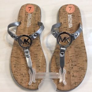 MICHAEL KORS SILVER WITH MK Logo Charm Jelly CORK